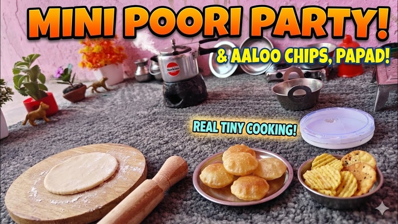 आज बनी दुनिया की सबसे छोटी पूड़ी और पापड़! 🤟🏻 #minikitchen #minipoori #viralfood #foodvlogger #world