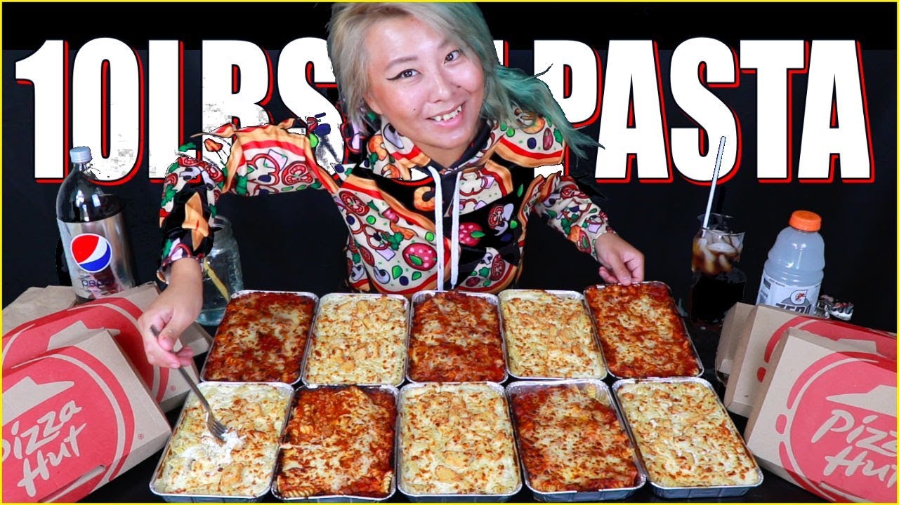 10 TRAYS OF PIZZA HUT PASTA CHALLENGE - National Pasta Day - 10lbs!!! 8,000 CALORIES #RAINAISCRAZY