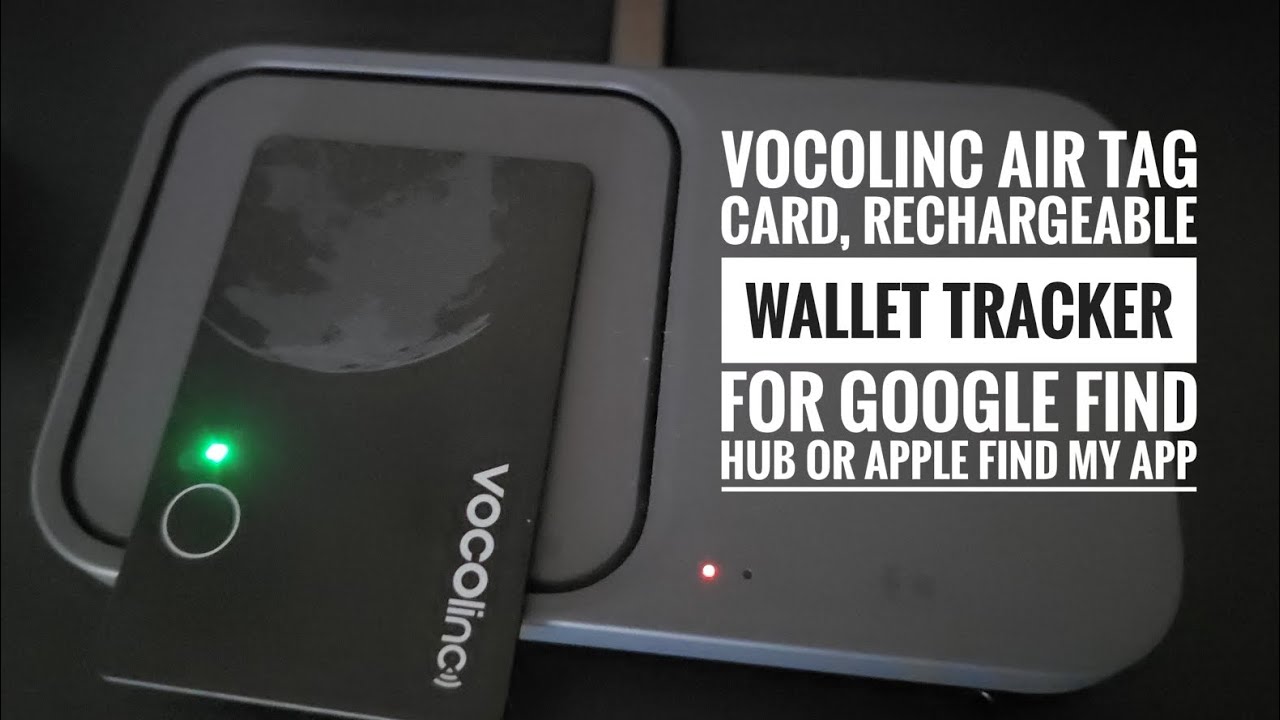 VOCOlinc Air Tag Card, перезаряжаемый трекер для кошелька, совместимый с Google Find Hub или прил...