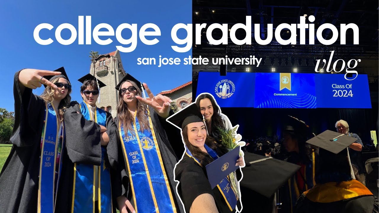SJSU GRADUATION VLOG!💙🎓 senior sunrise, ceremony, grad party, and more!