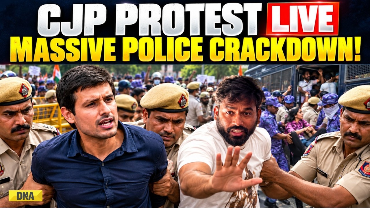 CJP PROTEST LIVE: Massive Crackdown By Delhi Police! Abhijeet Dipke, Dhruv Rathee Detained In Delhi