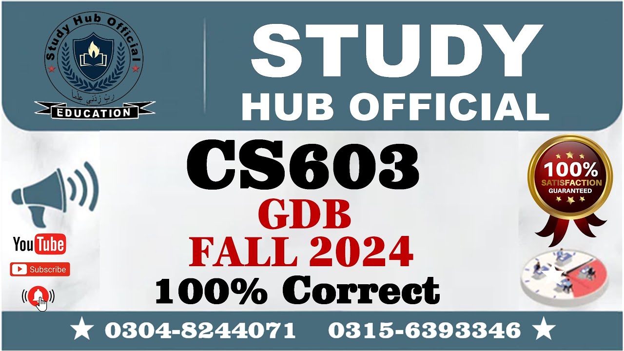 CS603 GDB Solution Fall 2024 By Study Hub Official