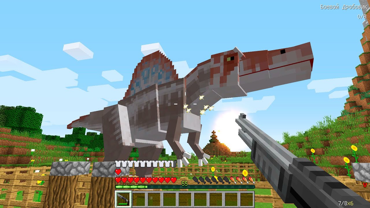 ЧЕРНЫЙ ЧЕЛОВЕК НАПАЛ НА СПИНОЗАВРА В МАЙНКРАФТ ! Алексбой Minecraft