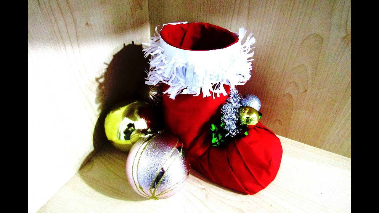 Ciuboțica lui Moș Crăciun/ Santa's boot, tutorial, diy, holidays, Santa Claus is coming