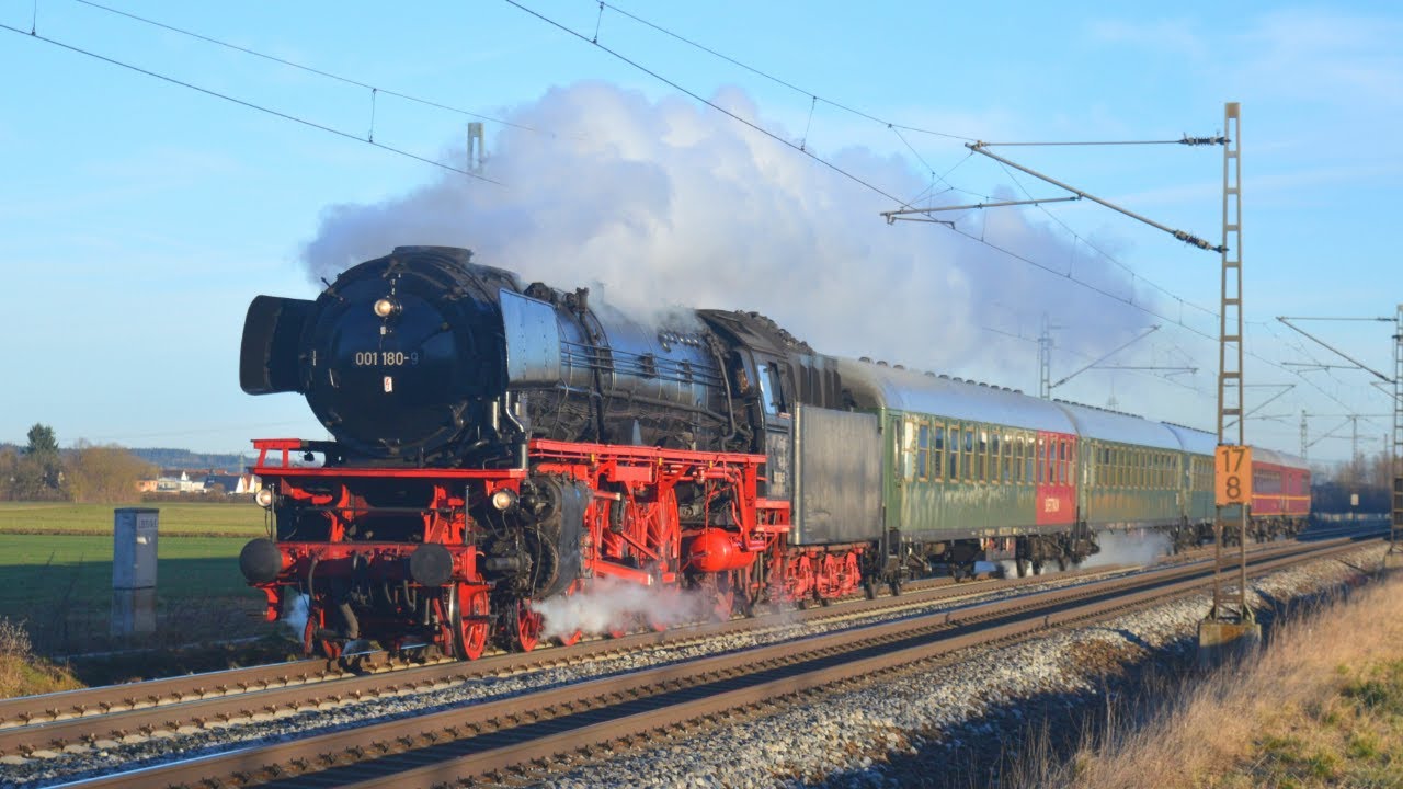 Schnellzugdampf im Allgäu mit 01 180