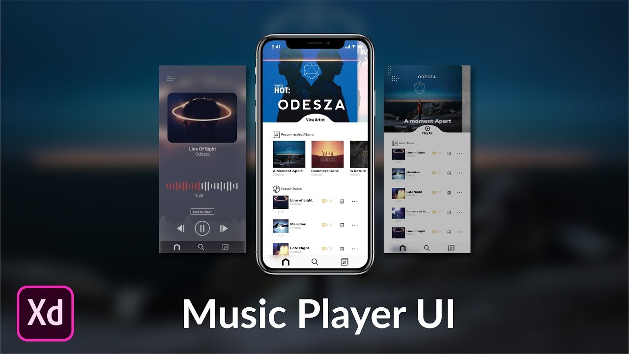 Music App Design/Prototype in Adobe XD - Speed Design