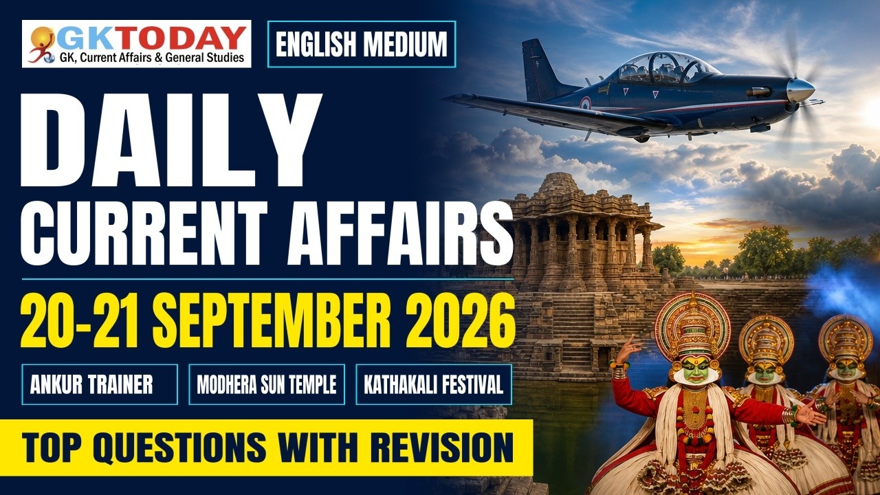 GKTODAY CURRENT AFFAIRS [ENGLISH] - 20&ndash;21 SEPTEMBER 2026