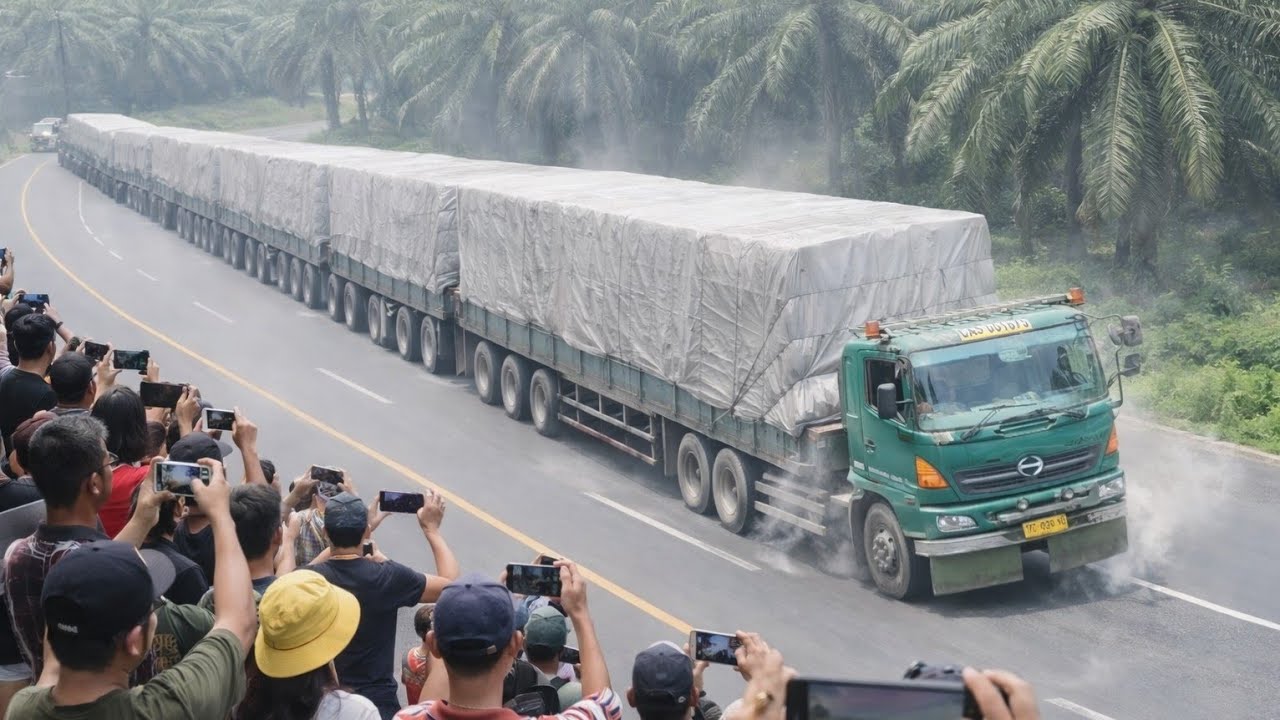 Asli Gila Momen Langkah Truk Trailer Terpanjang Di Bukit kodok Jadi Sorotan Orang Banyak Momen Luar