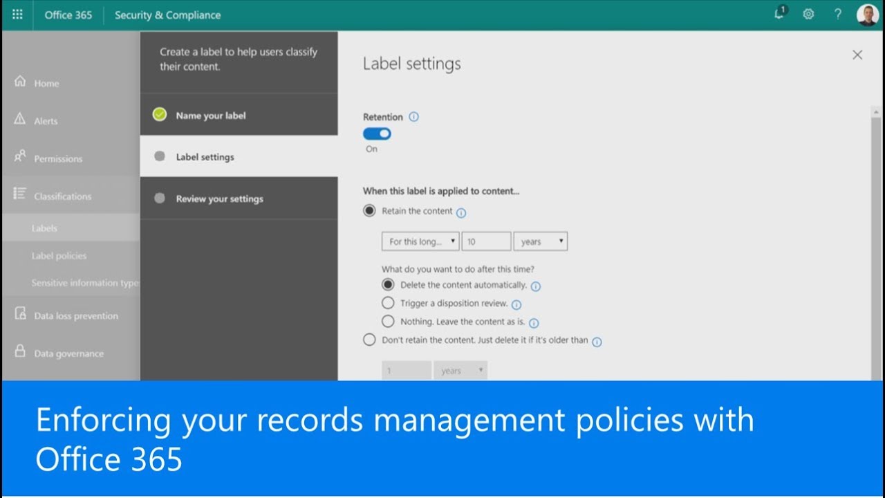 Enforcing your records management policies with Office 365