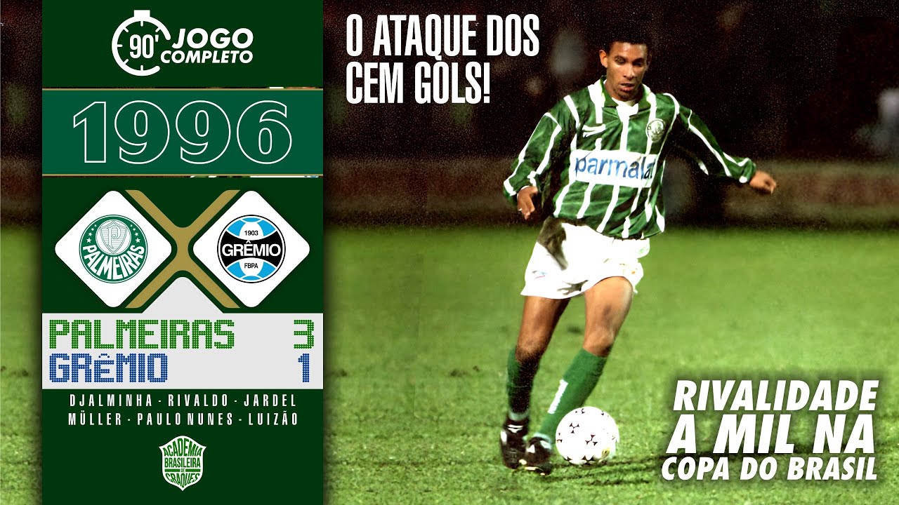 Palmeiras 3x1 Grêmio | 1996 | O ataque dos 100 gols dando mais um show!🔥⚽