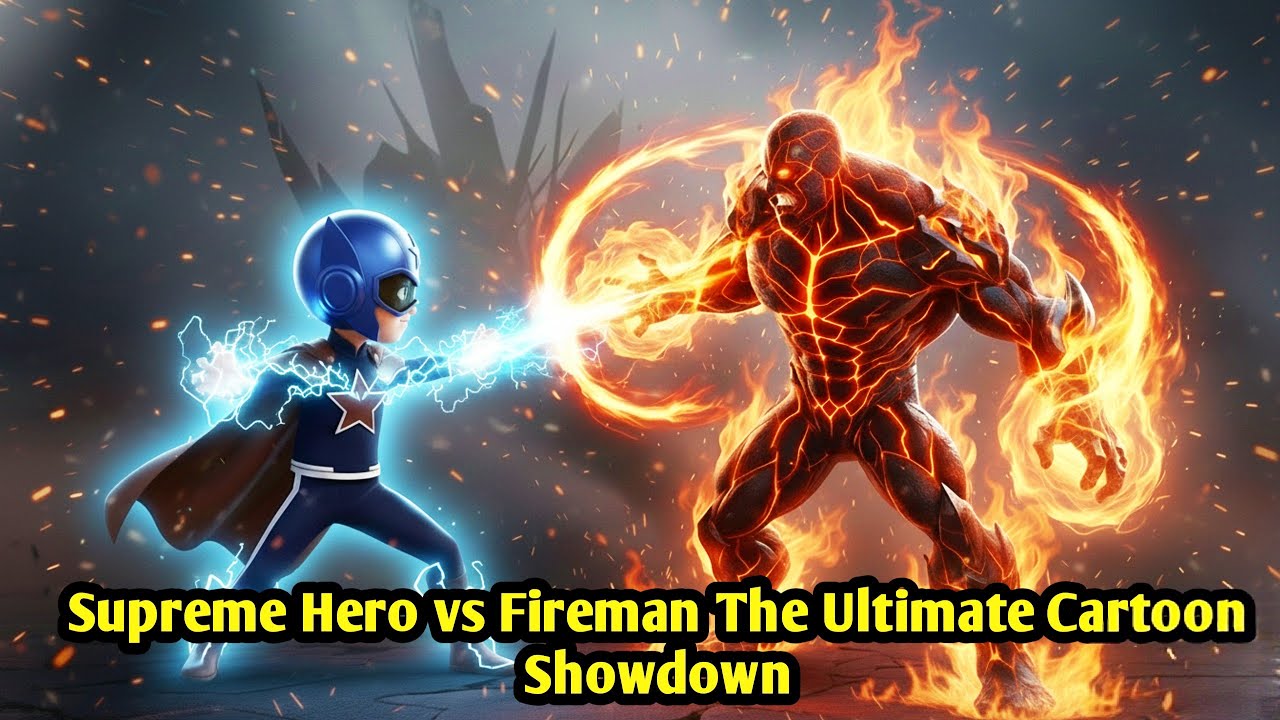Episode -3 Supreme Hero vs Fireman The Ultimate Cartoon Showdown | The Five Powers Squad | #cartoon 