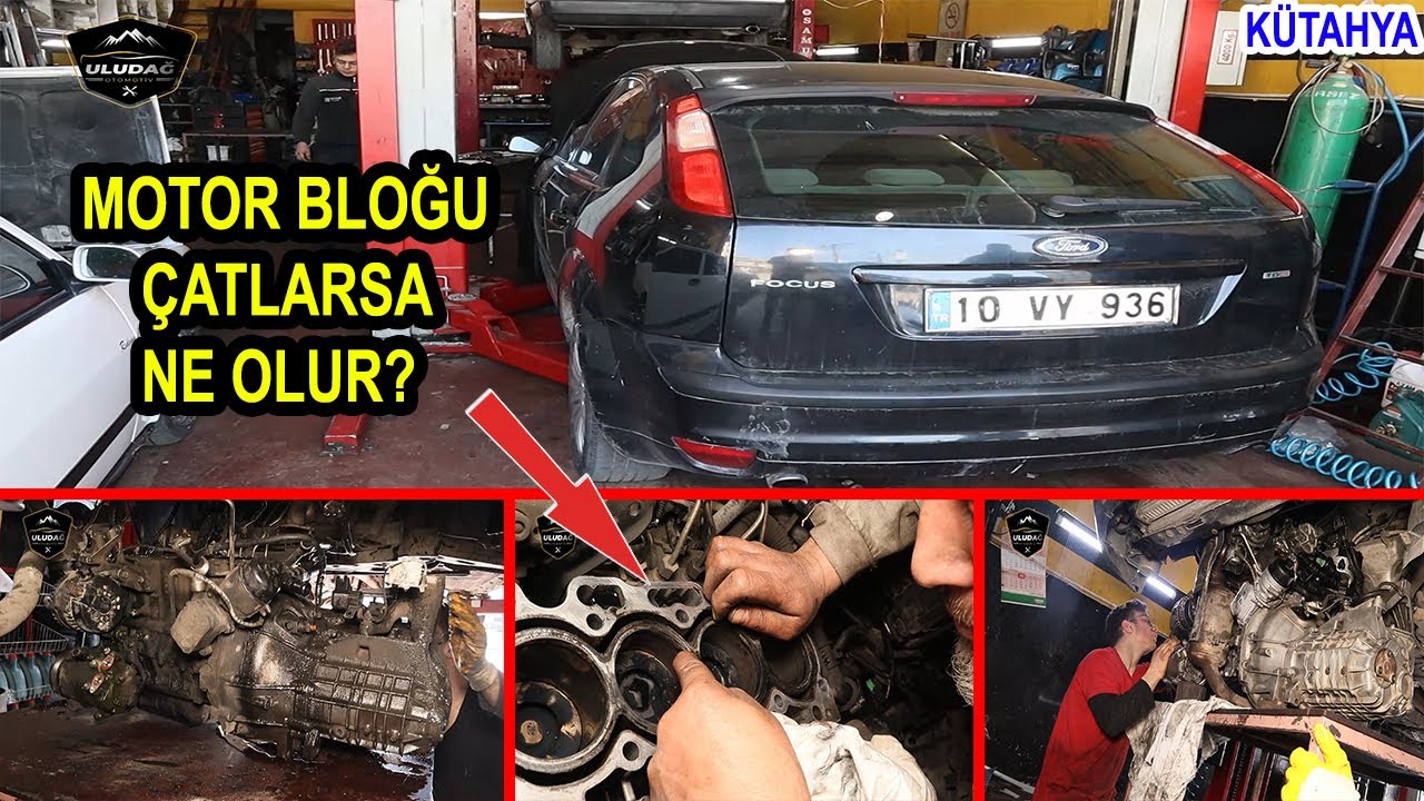 2007 FORD FOCUS 1.6 TDCİ MOTOR REKTİFİYE (ARABA AŞIRI HARARET YAPIP BLOK ÇATLATMIŞ YAĞ YAKIYOR)