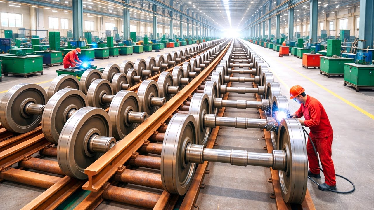 HOGYAN KÉSZÜLNEK A LEGNAGYOBB VONATKEREKEK | TELJES GYÁRTÁSI FOLYAMAT 🏭
