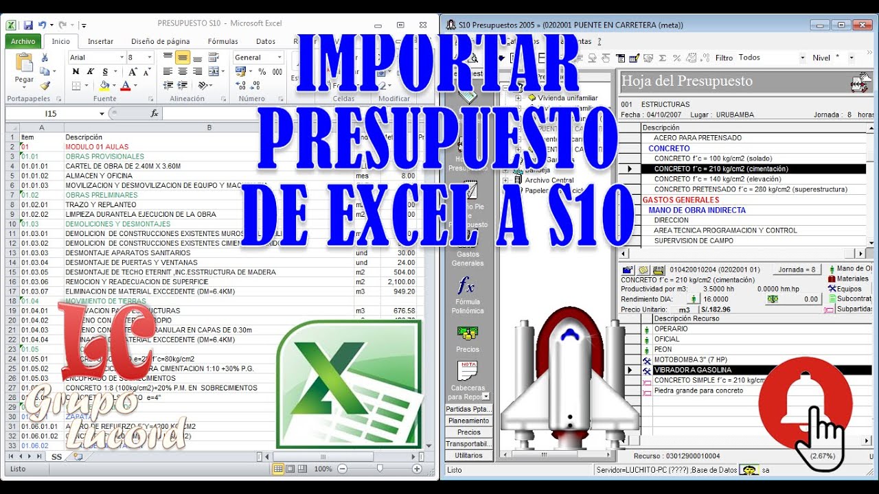 IMPORTAR PRESUPUESTO DE EXCEL A S10