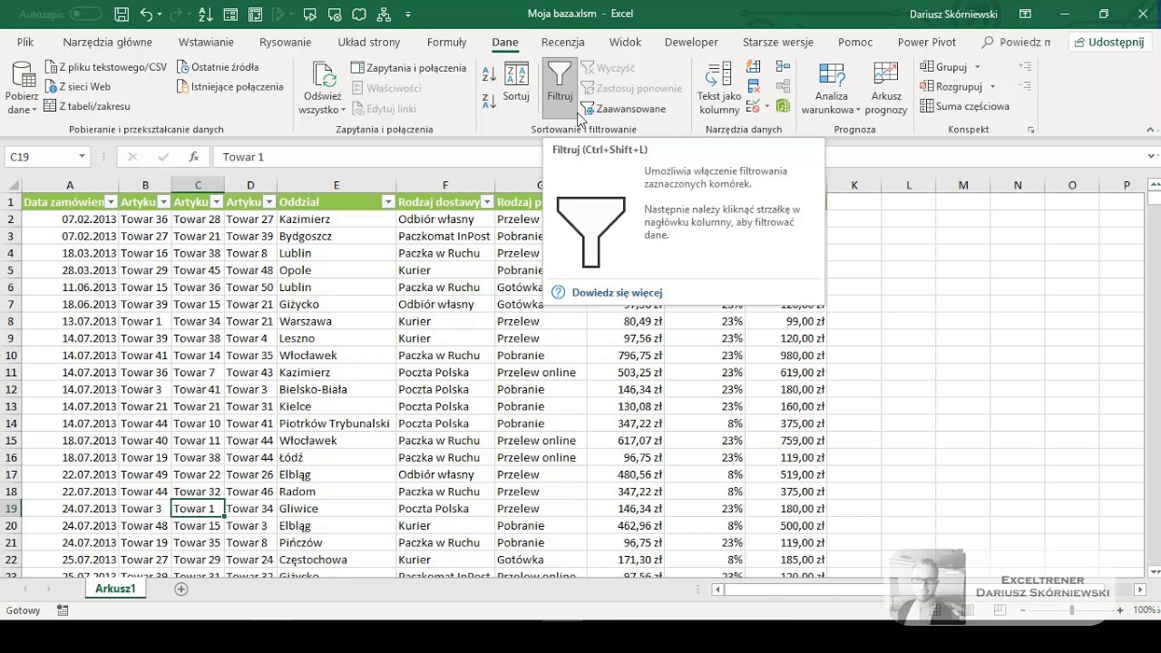 EXCEL - filtr zaawansowany i jedno kryterium dla kilku kolumn