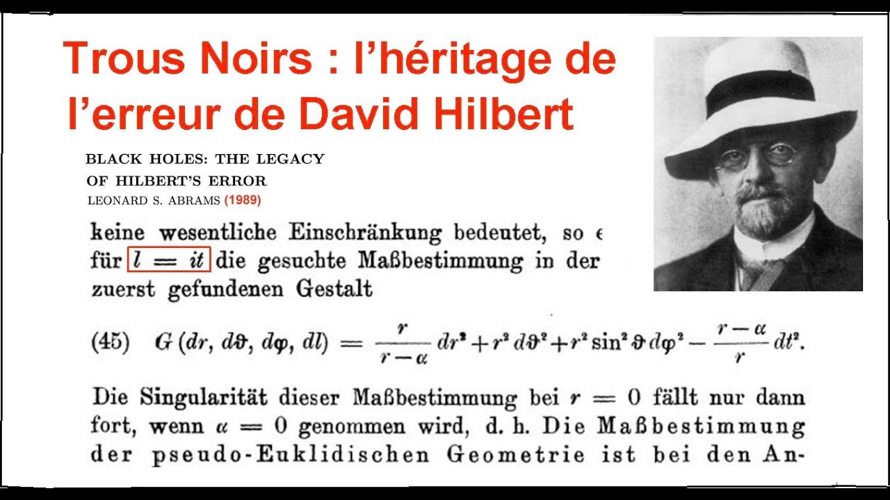 Les trous noirs : l'héritage de l'erreur de David Hilbert,.