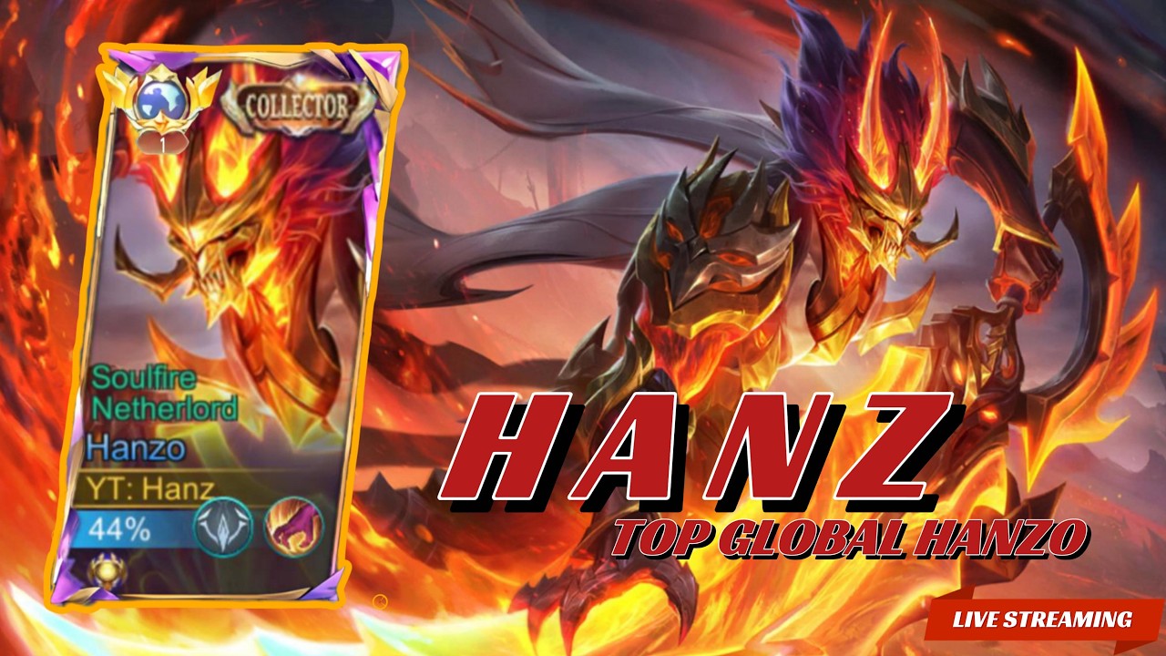 (LIVE) HANZO IS BACK!! PUSH GLOBAL HANZO SOLO RANK ROAD TO IMMORTAL - Mobile Legends #mlbbidcreator