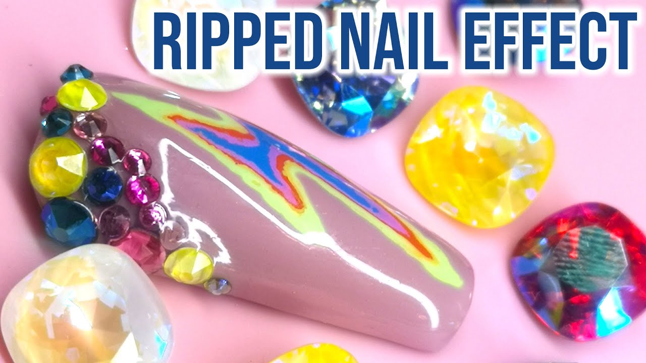 Ripped Effect Lightning Bolt Nail