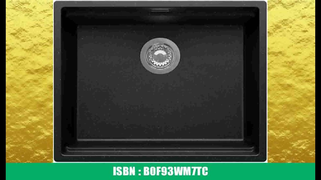 PRIMAGRAN UnterbauspÃ¼le Granit Schwarz Metallic 56x47cm, SpÃ¼lbecken 1 Becken + Ablauf-Set,