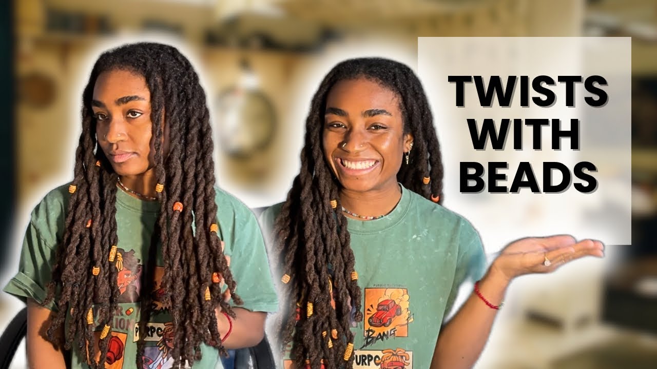How To Get Two Strand Twists With Beads on Semi Freeform Locs
