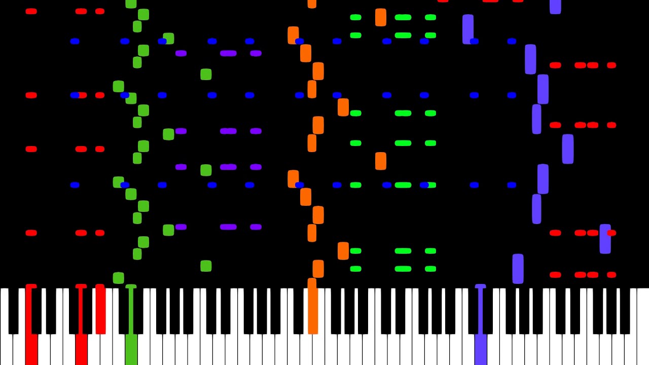Conlon Nancarrow - Study no. 3a for player piano (piano roll visualization)