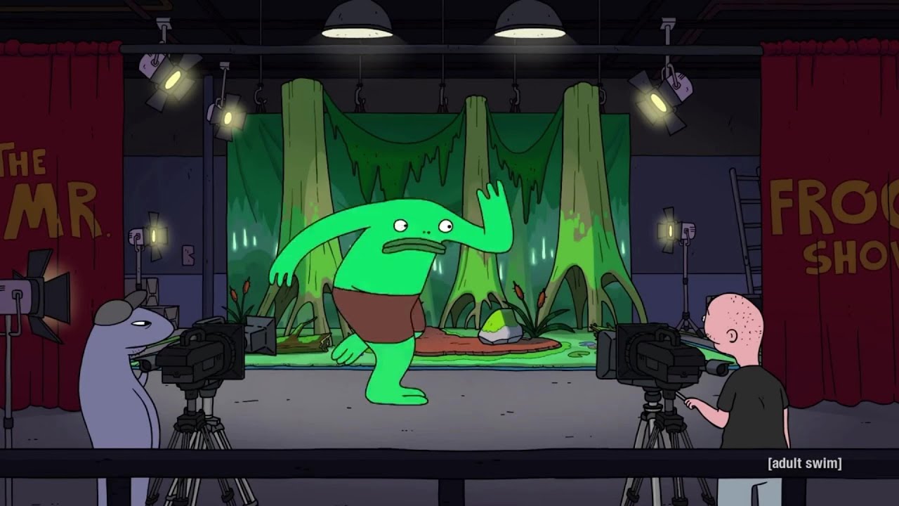 Mr frog eats a man and apologizes everything goes back to normal yay