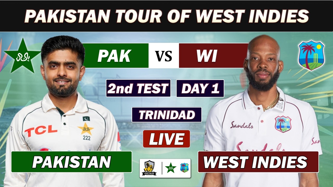PAKISTAN vs WEST INDIES 2nd TEST MATCH DAY 1 LIVE COMMENTARY | PAK VS WI LIVE | LAST SESSION