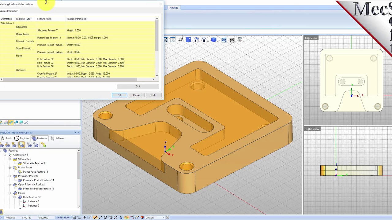 VisualMILL 2019 Automatic Feature Machining (AFM) Quick Start