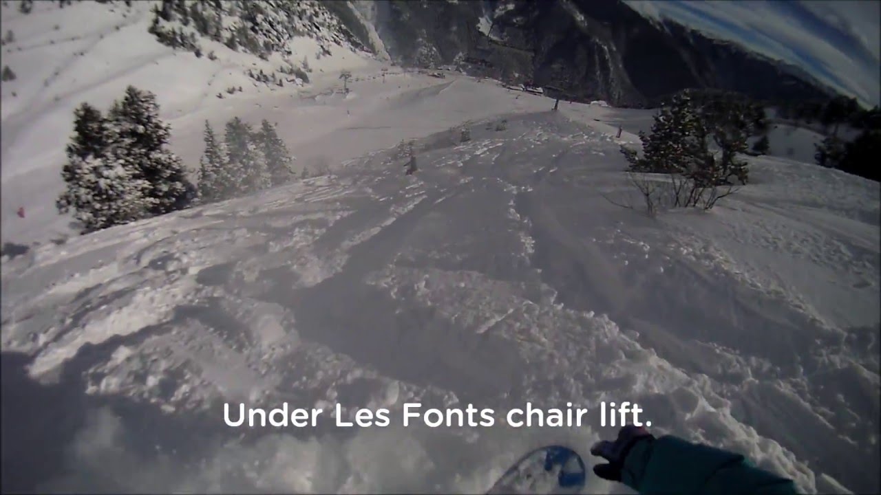 Arinsal. Top to bottom in 10 minutes. Powder day! 19/01/2014
