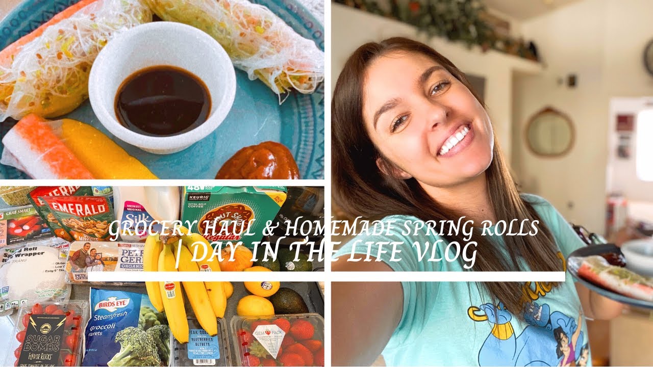 Grocery Haul & Homemade Healthy Spring Rolls | DAY IN THE LIFE VLOG
