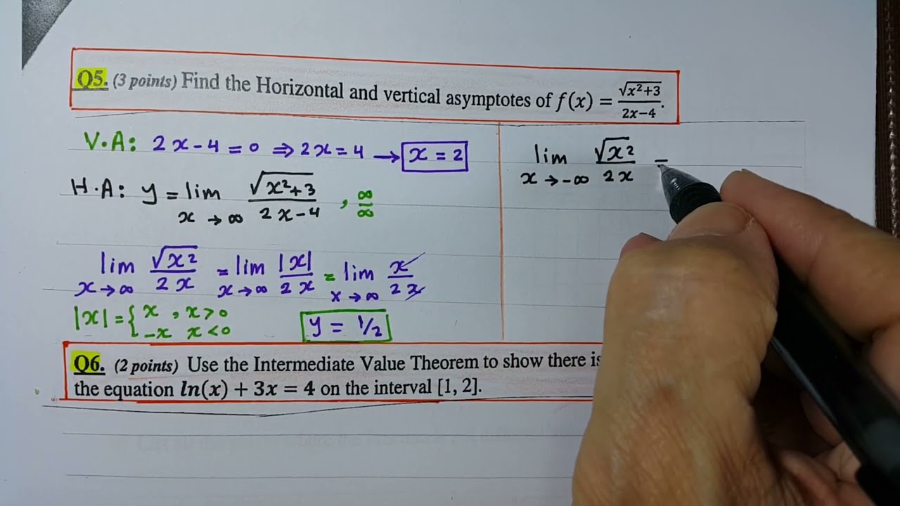 Major Exam 1 Term 231 part 3 جامعة الأمير سلطان math 111 calc 1 -psu
