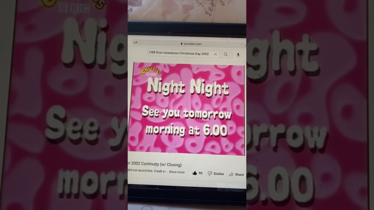 CBeebies night night see you tomorrow morning at 600￼ and off air ￼ screen￼