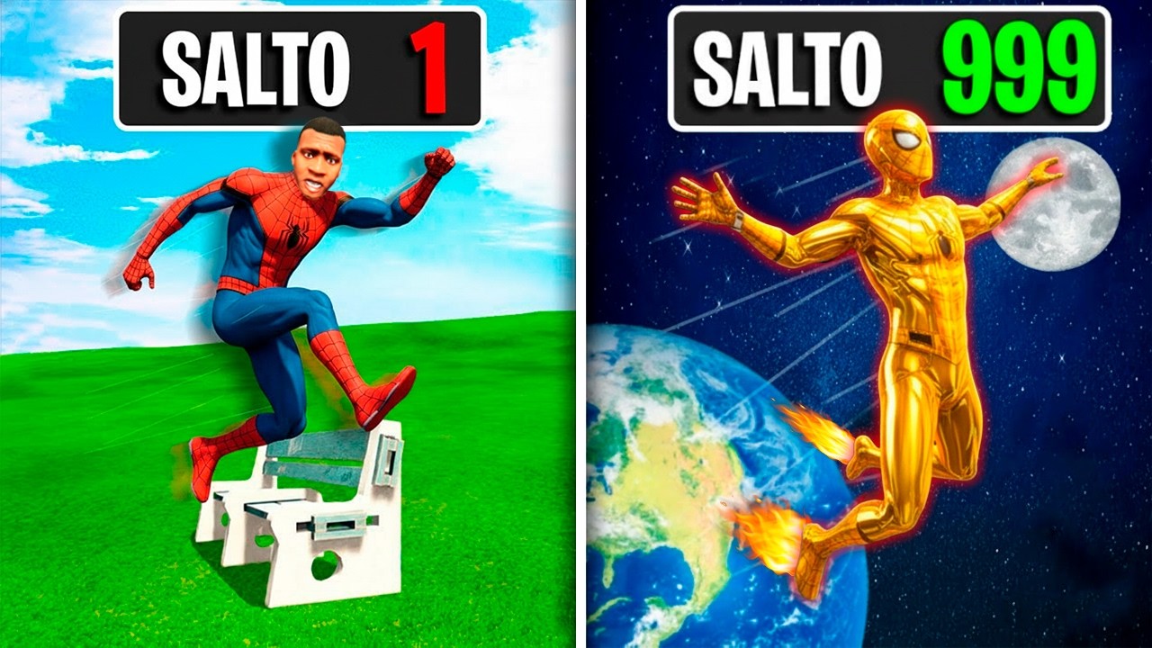 GTA 5 pero Cada vez SALTAS mas ALTURA con SPIDERMAN