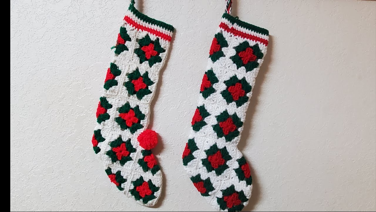 Crochet Christmas Stocking | Easy Crochet Stocking | Granny Square Crochet Stocking
