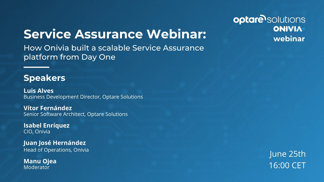 Optare Solutions Webinar | How Onivia built a scalable Service Assurance Platform from Day One