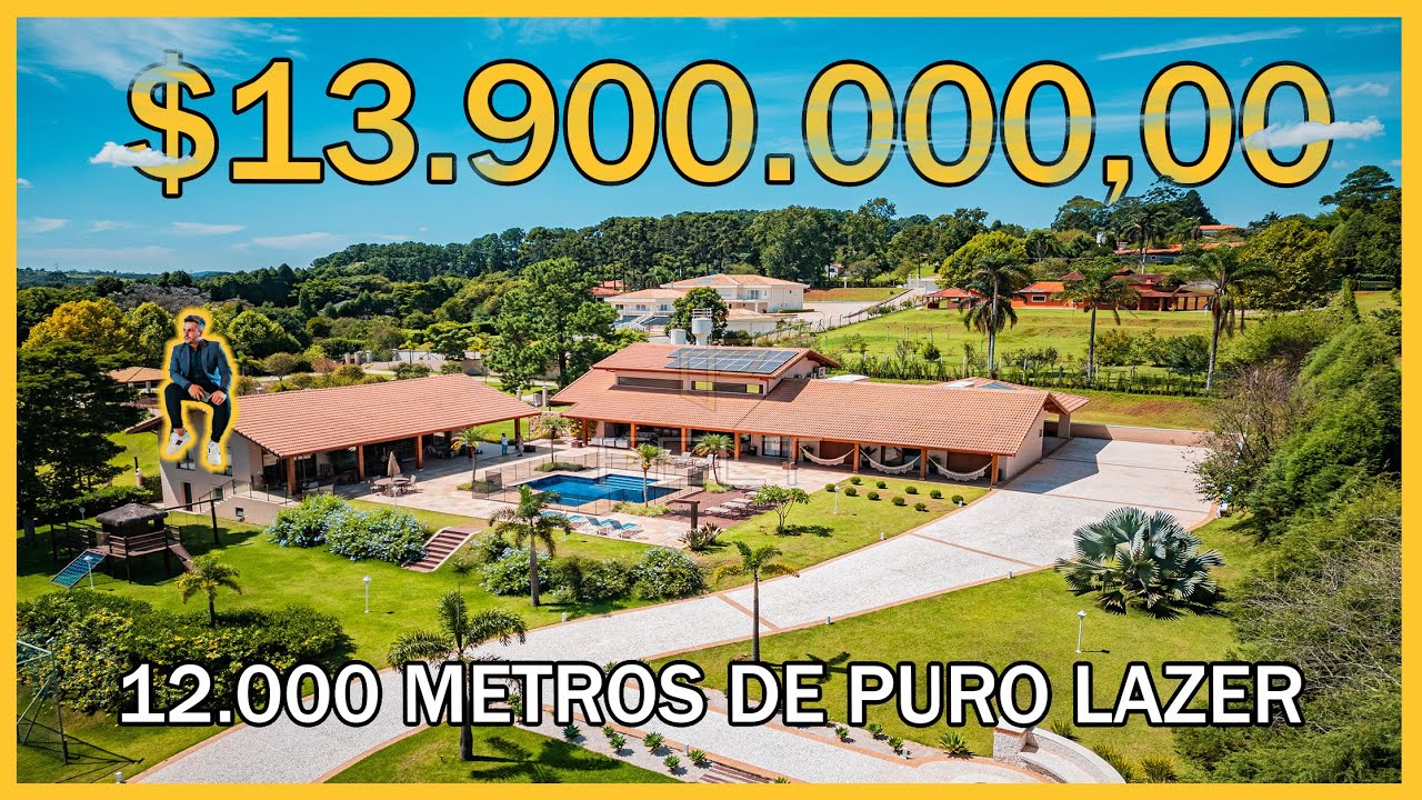 MANSÃO DE R$13.900.000,00 NO INTERIOR DE SÃO PAULO COM 12 MIL METROS DE ÁREA - VERDADEIRO CLUBE