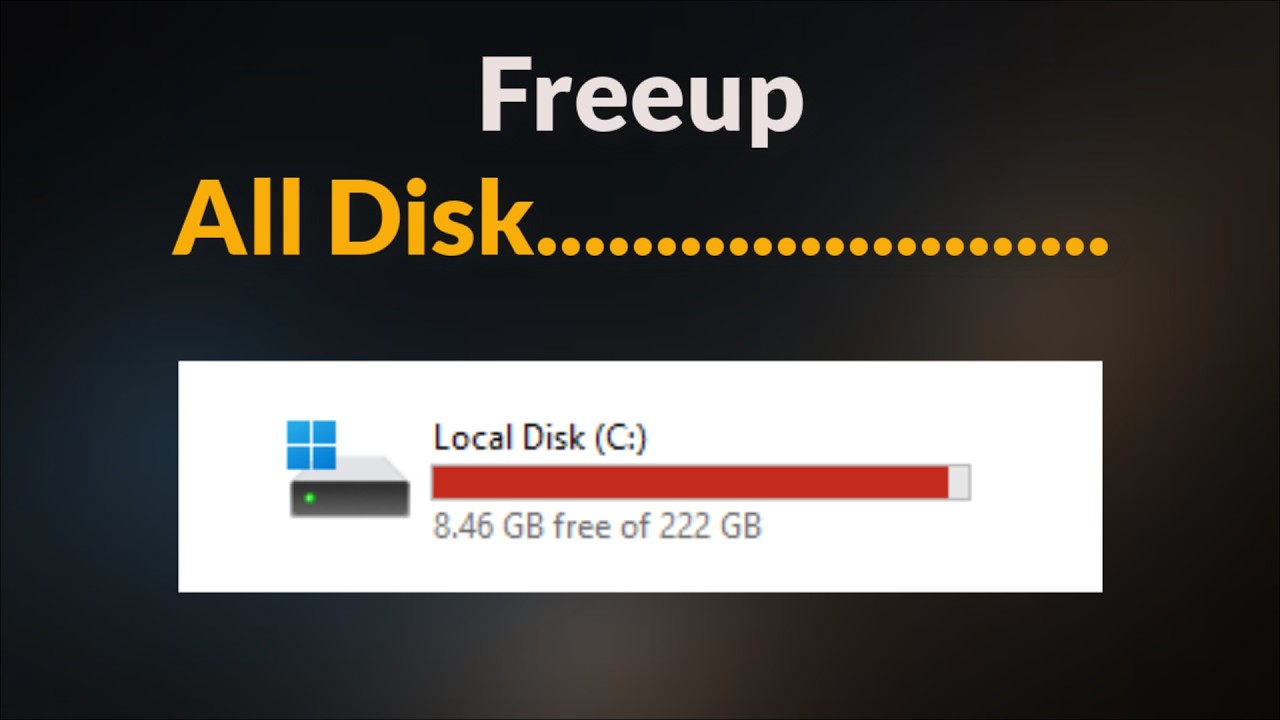 Free up Disk Space On Windows 11/ 10 / 8 / 7 - Cleanup Local Disk C - 2026 - Fix - Red Issue