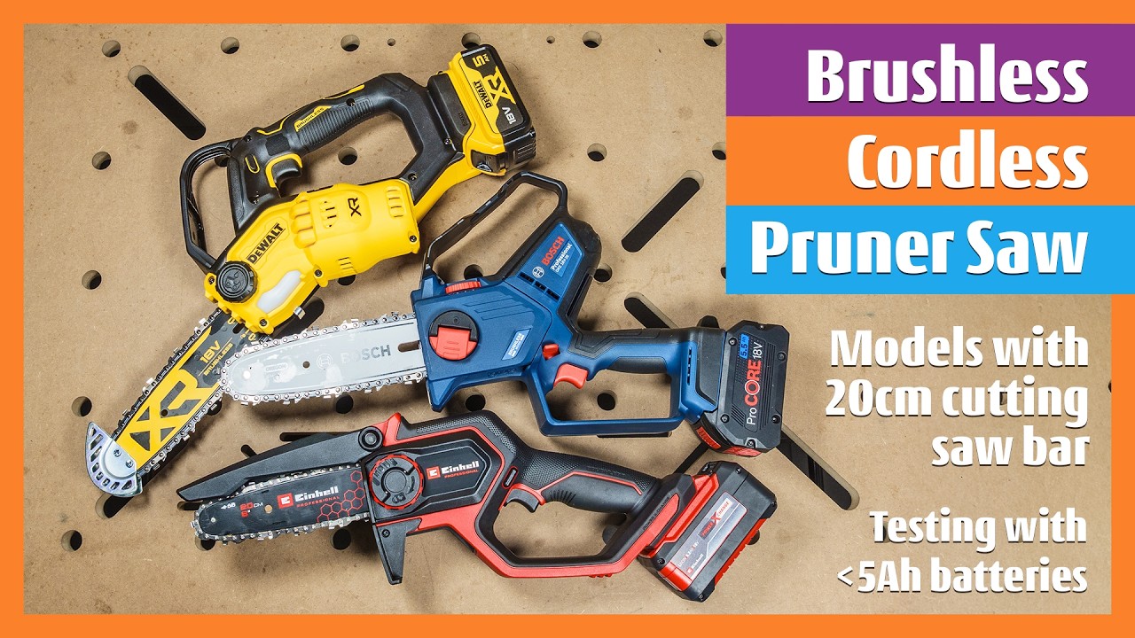 Cordless Pruner Saw Einhell Dewalt Bosch with Brushless Motor and 5Ah batteries #boschtools #dewalt