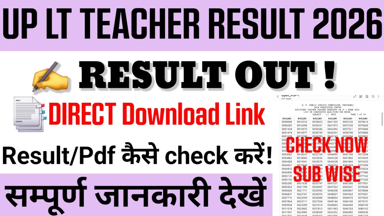UP LT Grade Teacher Result 2026 | LT Grade Teacher Result 2026 kaise check kare |LT Grade SST Result