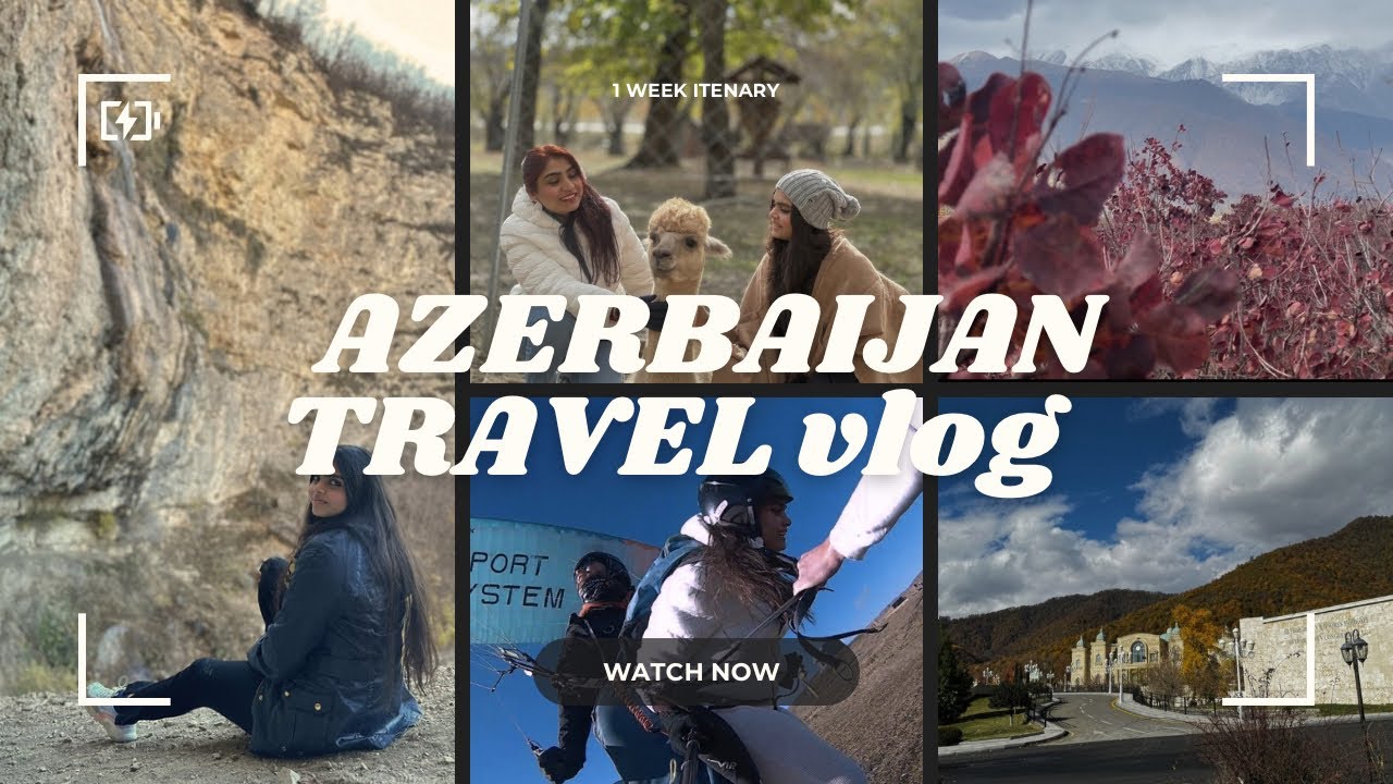 THIS IS AZERBAIJAN? Azerbaijan Travel vlog, paragliding, horse riding, waterfall, snow, cable car