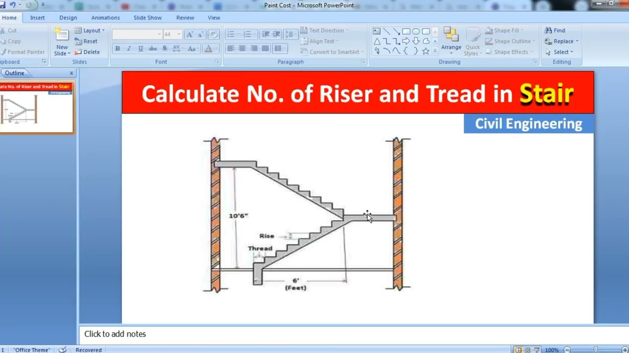 Best Tools to design a staircase | Calculate no. of riser and number of tread in a stair