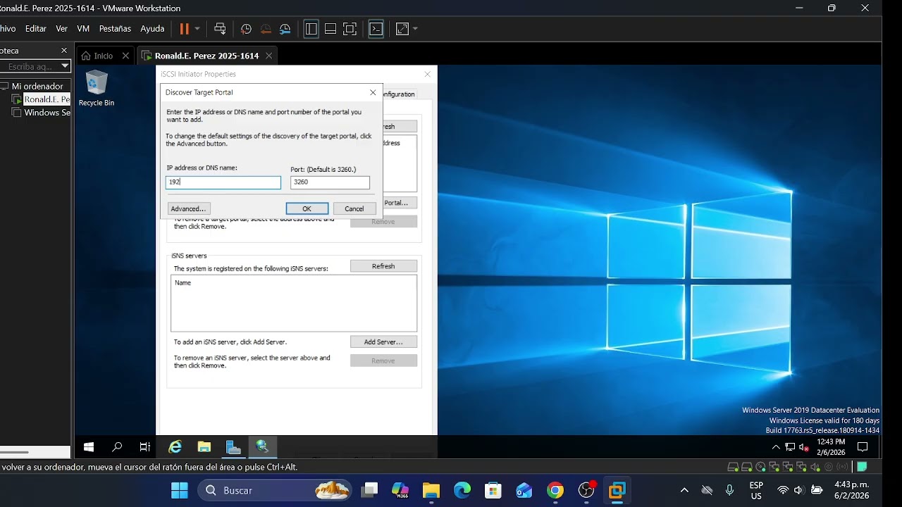 Configuración de la conexión de almacenamiento iSCSI