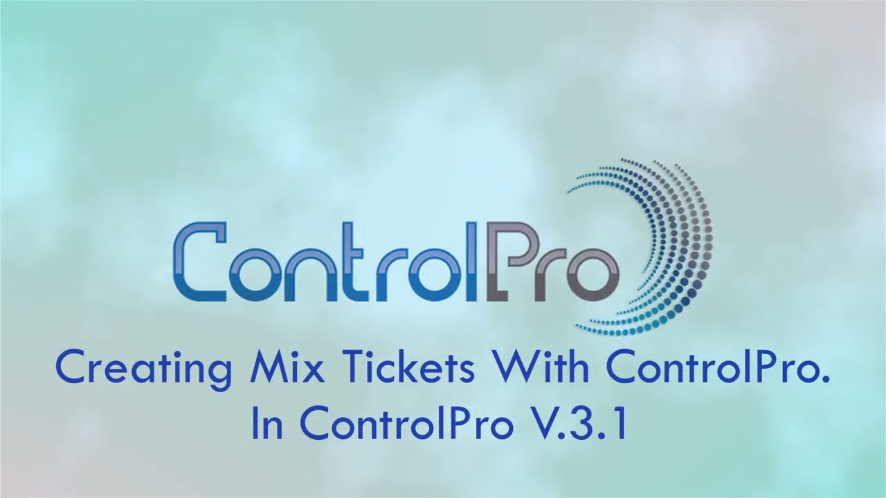 Creating mix tickets with ICSControlPro