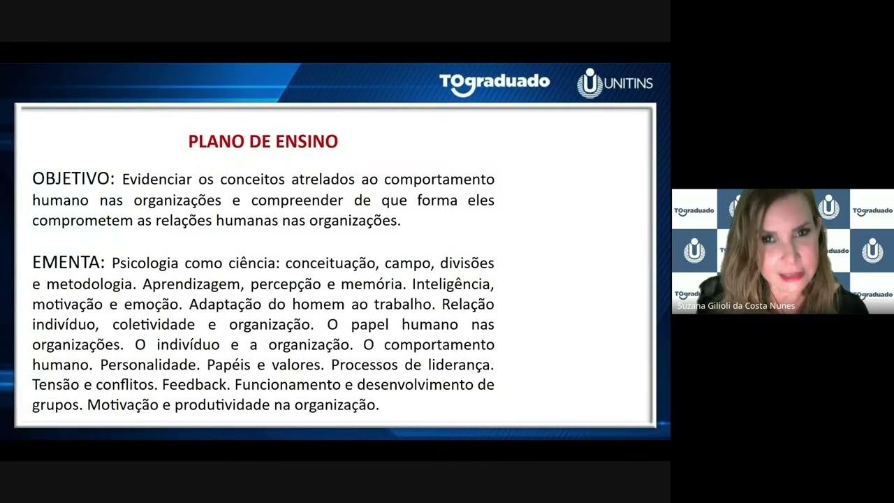 Aula de Apresentação de Psicologia Organizacional - Turma 2026/1 - 09/02/2026