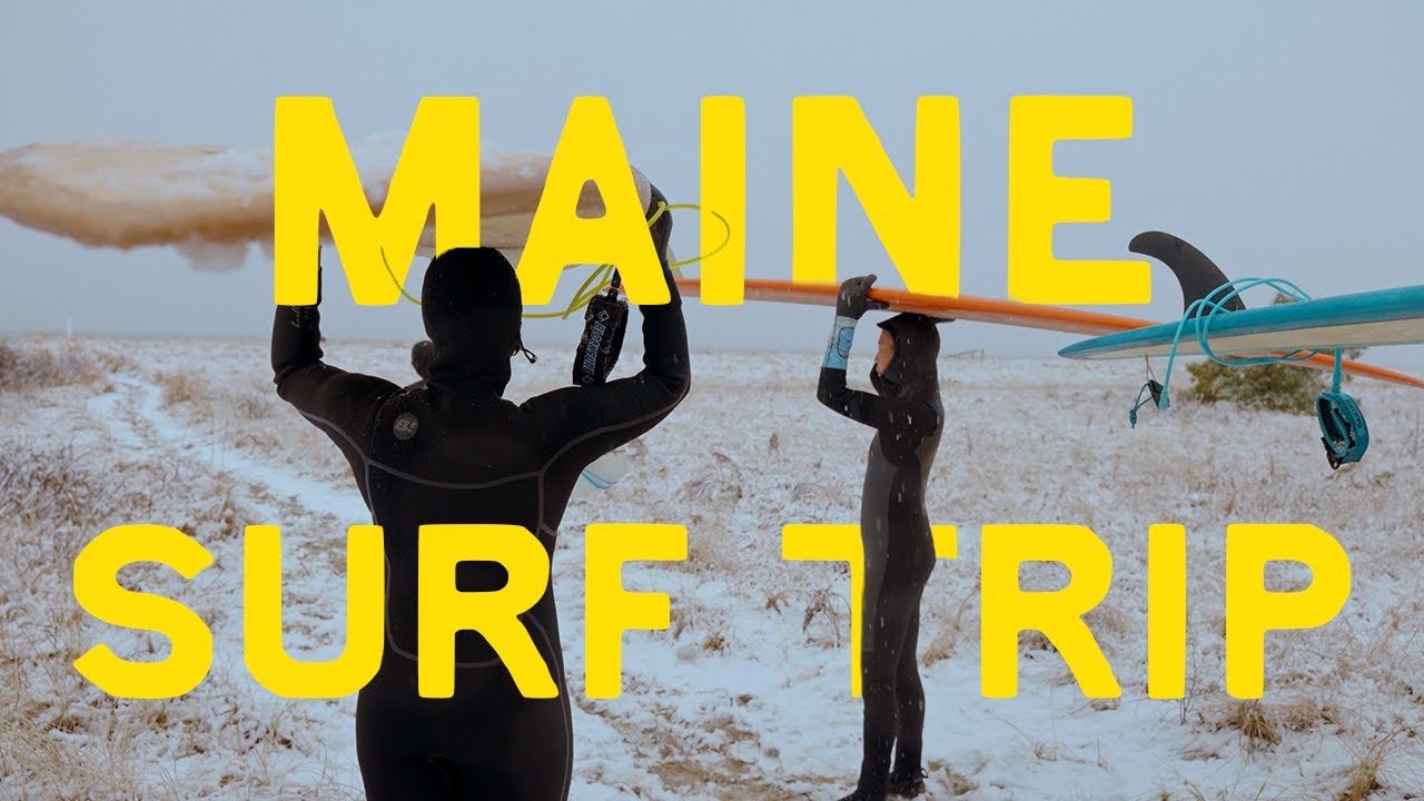 What's it like to surf in the snow in Maine?