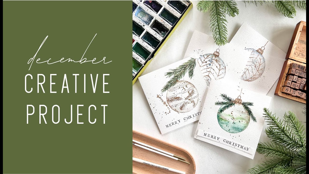 Christmas Card Tutorial | 2024 | Watercolour baubles