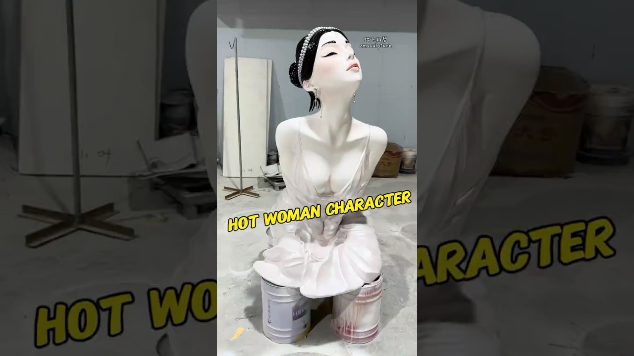 3D-printed production, ultra-detailed female figure sculpture with exceptionally high accuracy