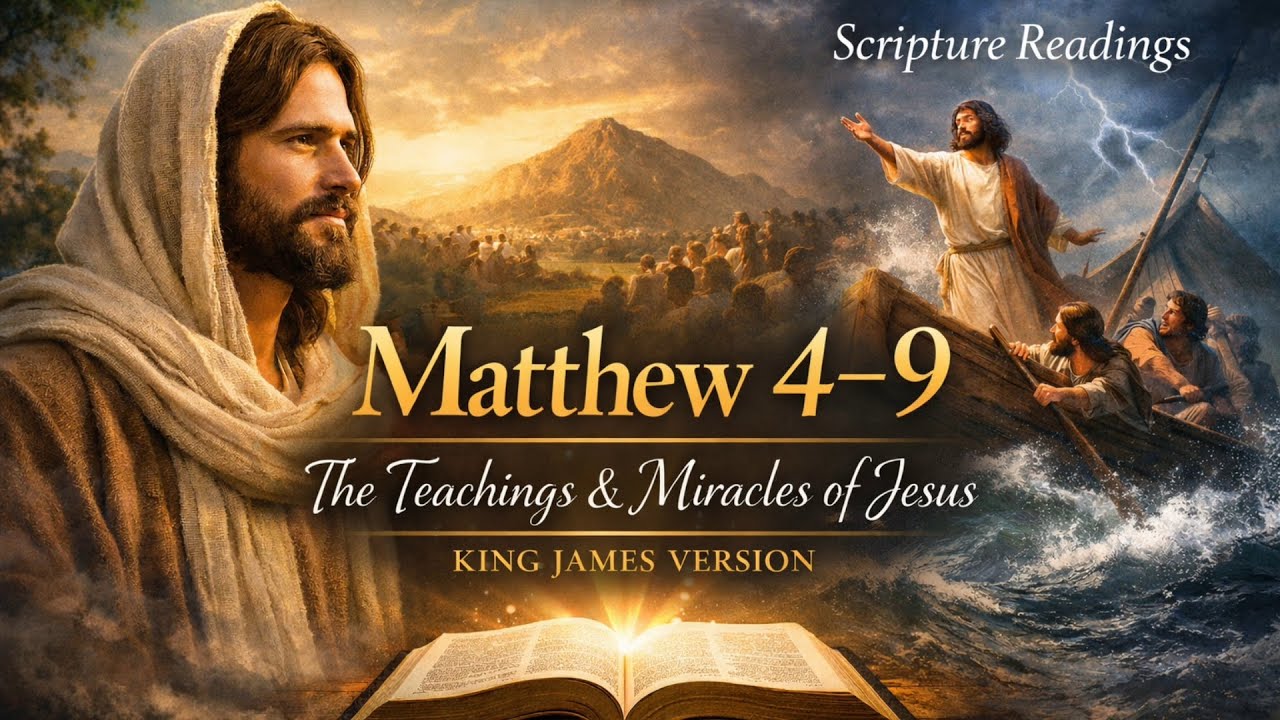 Day 2:Jesus Teaches and Heals | Matthew Chapters 4–9 | KJV Scripture Reading