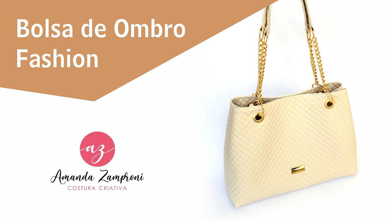 Bolsa de Ombro Fashion em Sintético - Passo a Passo - PAP - Tutorial - DIY