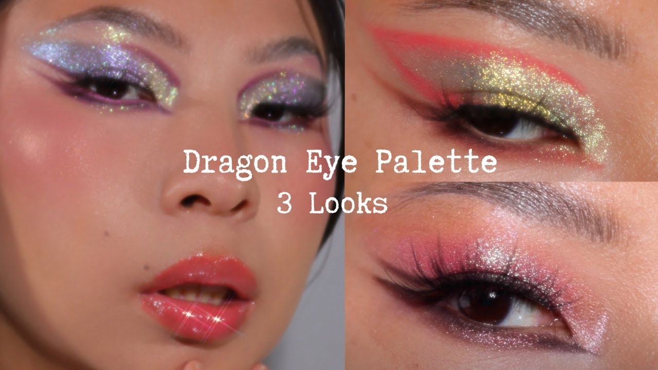 WHATS UP BEAUTY DRAGON EYE PALETTE 3 LOOKS SERENGETI HIGHLIGHTERS, EYESHADOW BRUSHES R107-R112 DEMO